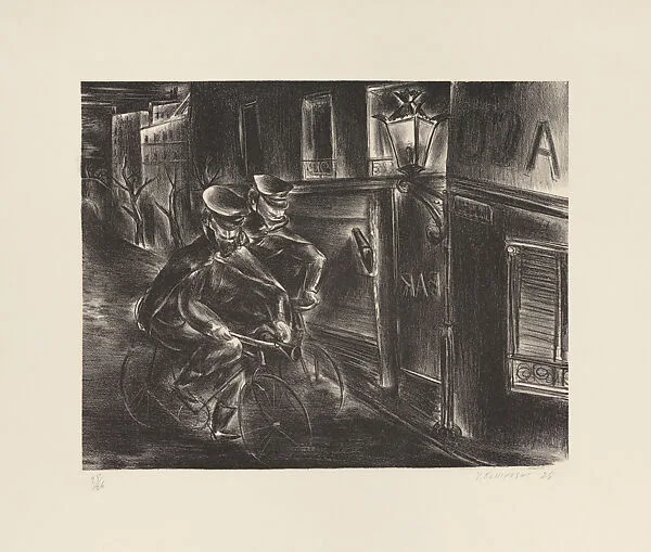 The Night Police, Paris — Yasuo Kuniyoshi