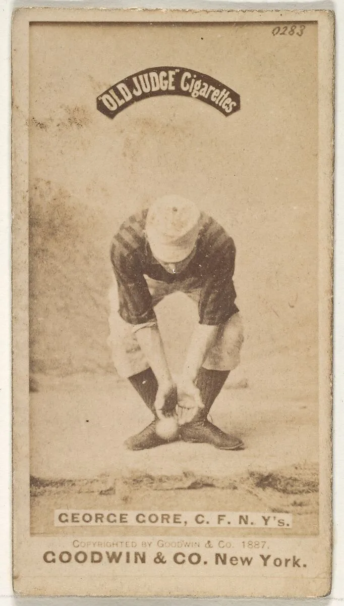George F. "Piano Legs" Gore, Center Field, New York, from the Old Judge series (N172) for Old Judge Cigarettes — Goodwin & Company