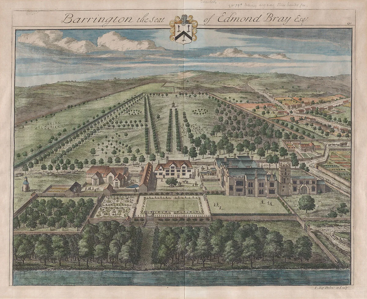 Barrington, The Seat of Edmond Bray, Esq., plate 131 from "The Ancient and Present State of Gloucestershire" — Edmund Bray|Johannes Kip
