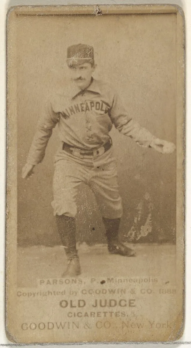 Charles James "Charlie" Parsons, Pitcher, Minneapolis, from the Old Judge series (N172) for Old Judge Cigarettes — Goodwin & Company