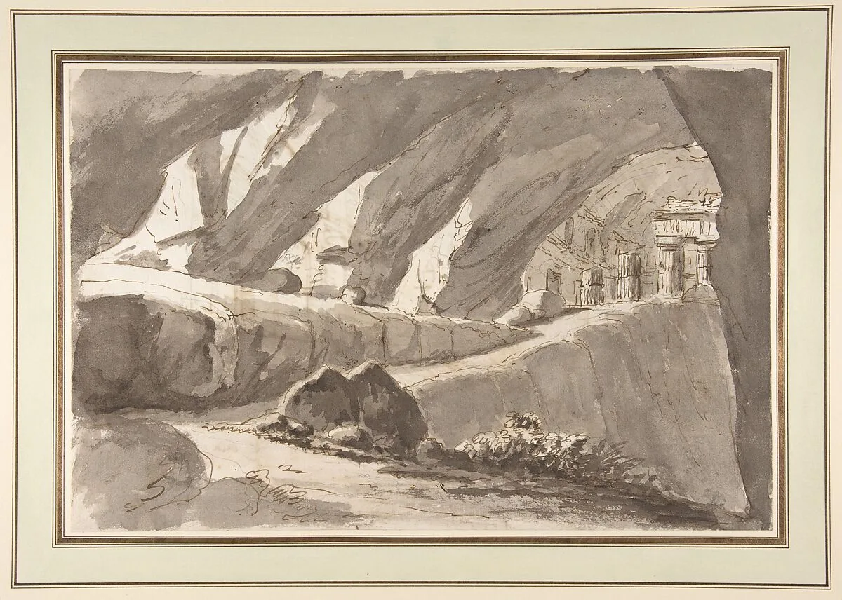 Design for a Stage Set (recto); Architectural Design (verso) — Francesco Navone