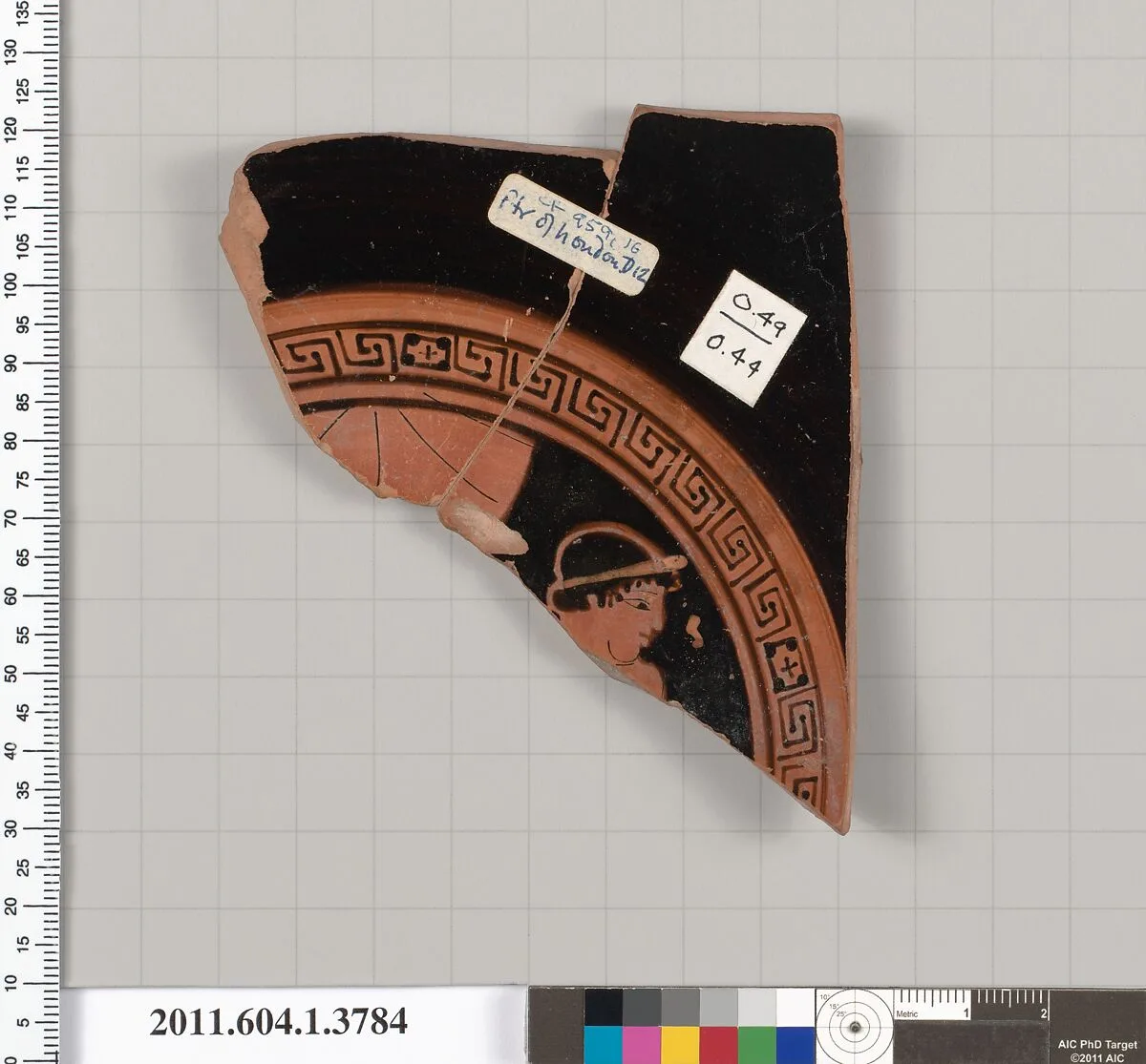 Terracotta fragment of a kylix (drinking cup) — Painter of London D 12