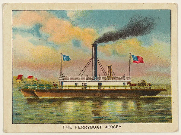 The Ferryboat Jersey, from the "Hudson-Fulton" series (T72), issued with Turkey Red Cigarettes by the American Tobacco Company — American Tobacco Company