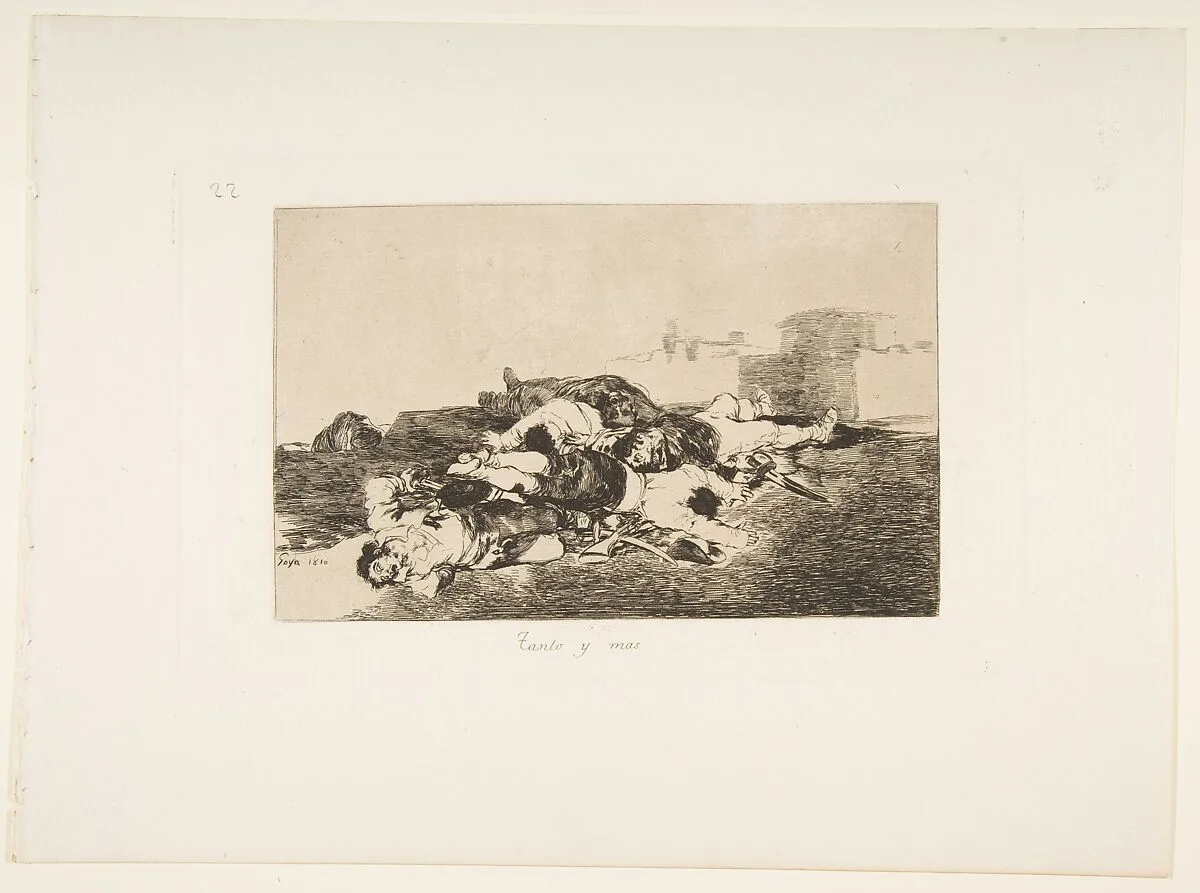 Plate 22 from "The Disasters of War" (Los Desastres de la Guerra): 'Even worse' (Tanto y mas) — Goya (Francisco de Goya y Lucientes)