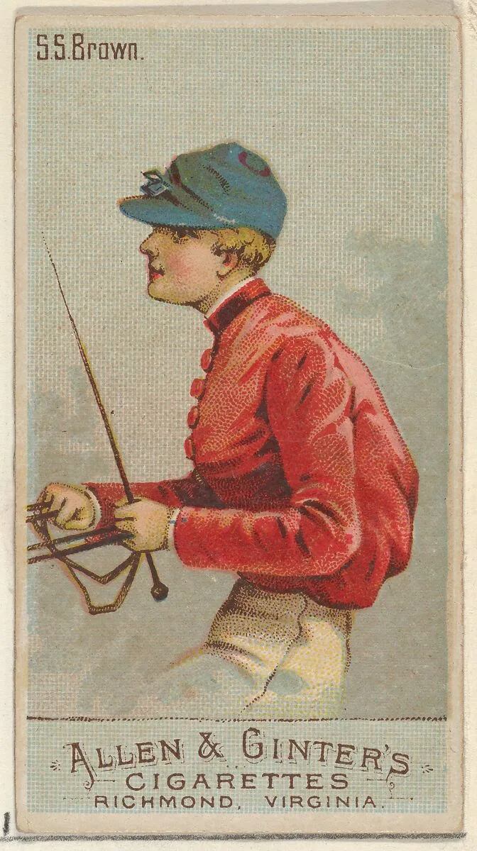 S.S. Brown, from the Racing Colors of the World series (N22a) for Allen & Ginter Cigarettes — Allen & Ginter