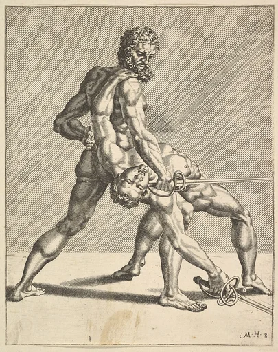 Two Fencers, from Fencers, plate 8