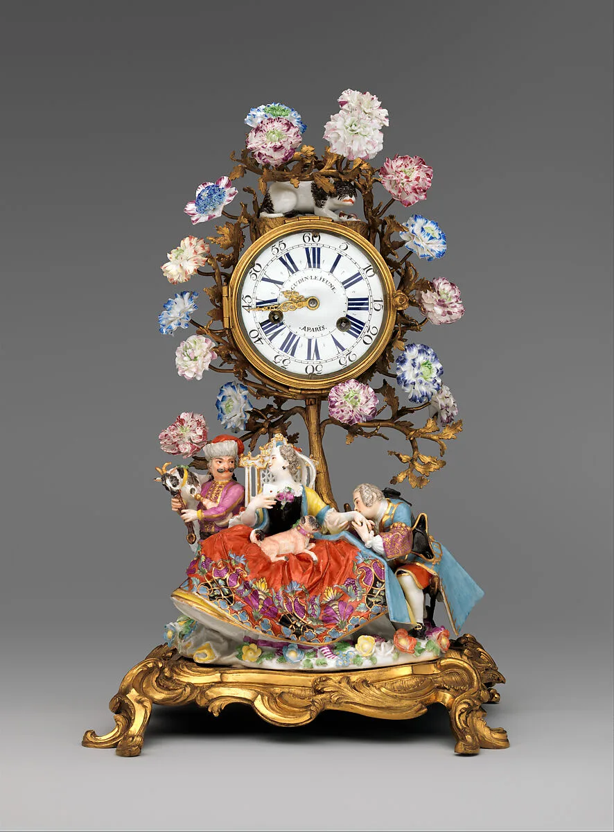Mantel clock (pendule de chiminée) — Paul Gudin Le Jeune|Meissen Manufactory|Vincennes Manufactory