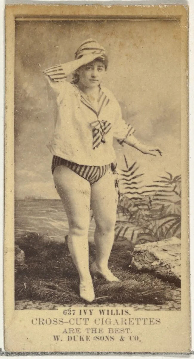 Card Number 637, Ivy Willis, from the Actors and Actresses series (N145-3) issued by Duke Sons & Co. to promote Cross Cut Cigarettes — W. Duke, Sons & Co.