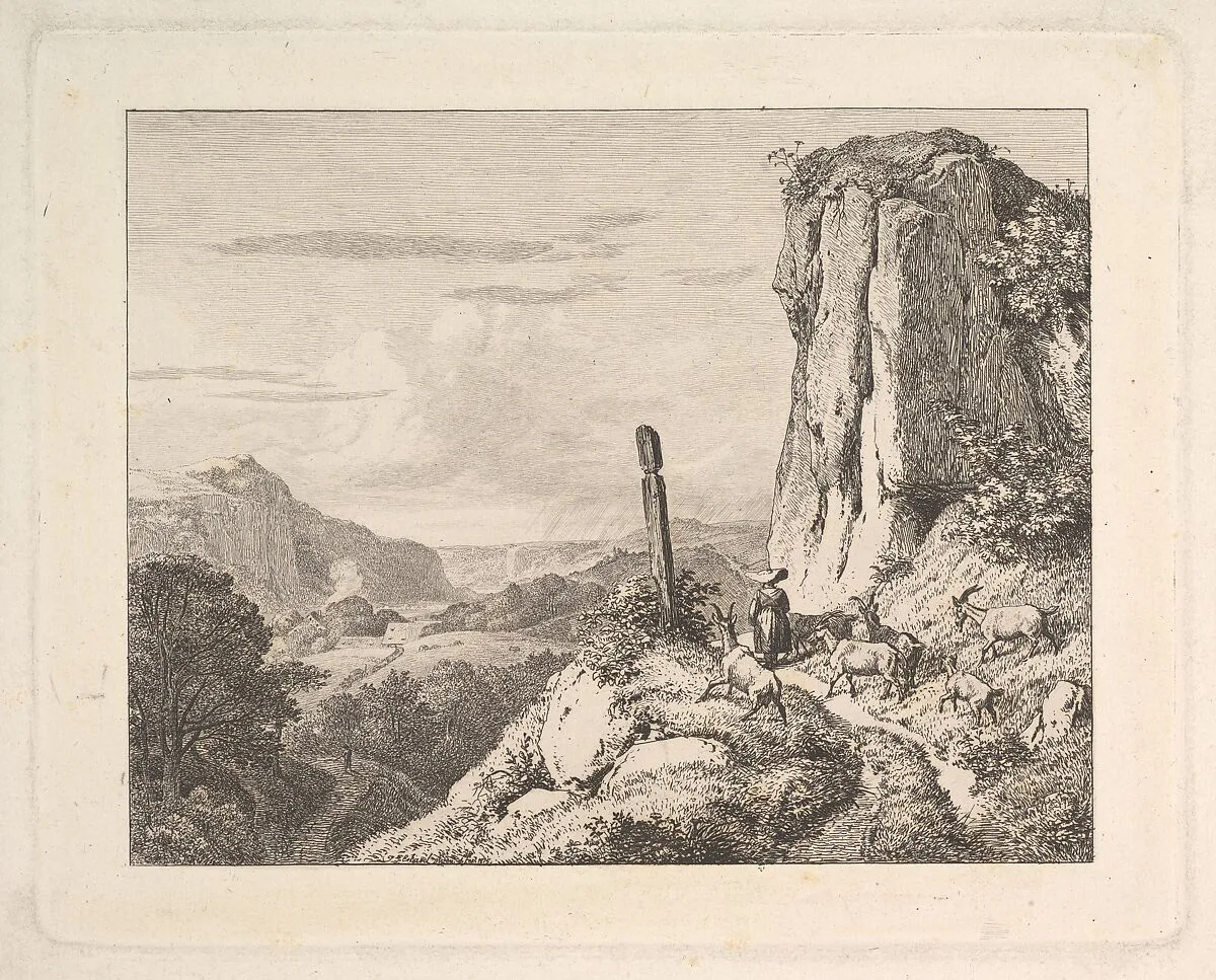 Young Woman with Six Goats — Johann Christoph Erhard