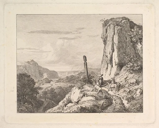 Young Woman with Six Goats