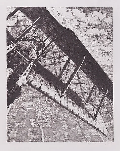 Banking at 4,000 Feet; from the series "The Great War: Britain's Efforts and Ideals: Making Aircraft' — Christopher Richard Wynne Nevinson