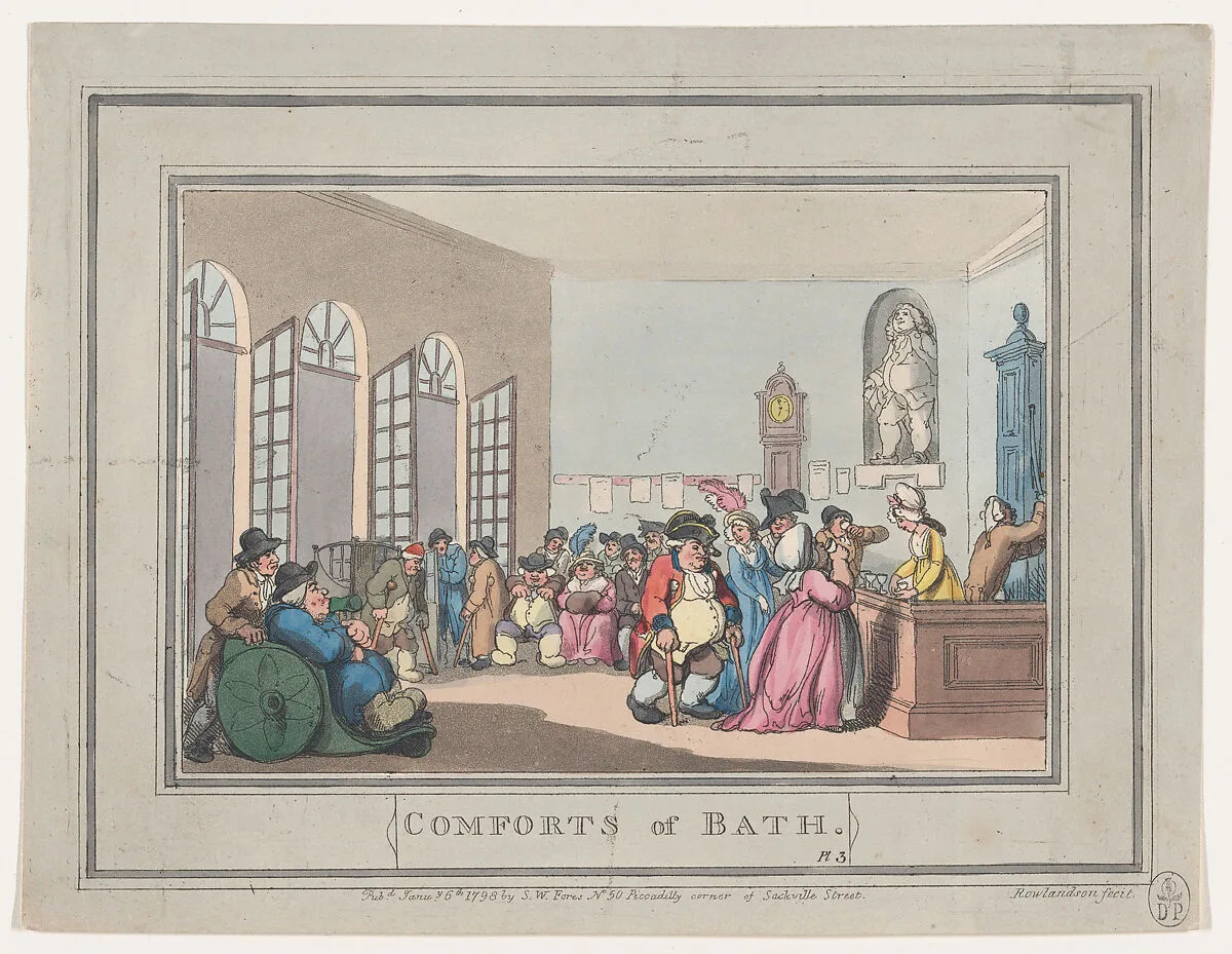 Comforts of Bath, Plate 3 — Thomas Rowlandson|S. W. Fores