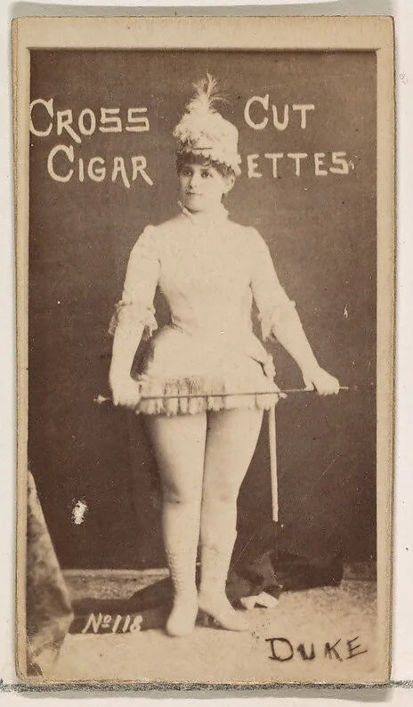 Card Number 118, Duke, from the Actors and Actresses series (N145-1) issued by Duke Sons & Co. to promote Cross Cut Cigarettes — W. Duke, Sons & Co.