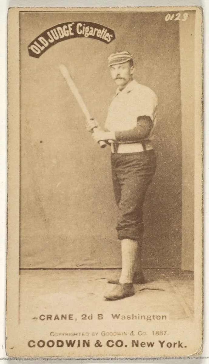 Samuel "Sam" Newhall Crane, 2nd Base, Washington Nationals, from the Old Judge series (N172) for Old Judge Cigarettes — Goodwin & Company