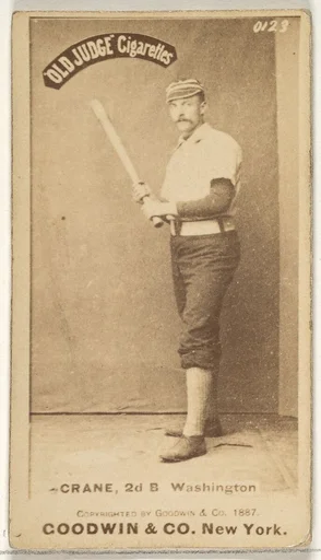 Samuel "Sam" Newhall Crane, 2nd Base, Washington Nationals, from the Old Judge series (N172) for Old Judge Cigarettes