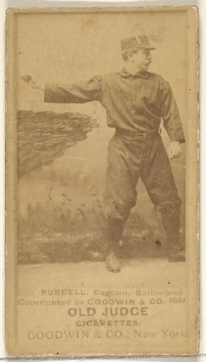 Purcell, Captain, Baltimore Orioles, from the Old Judge series (N172) for Old Judge Cigarettes