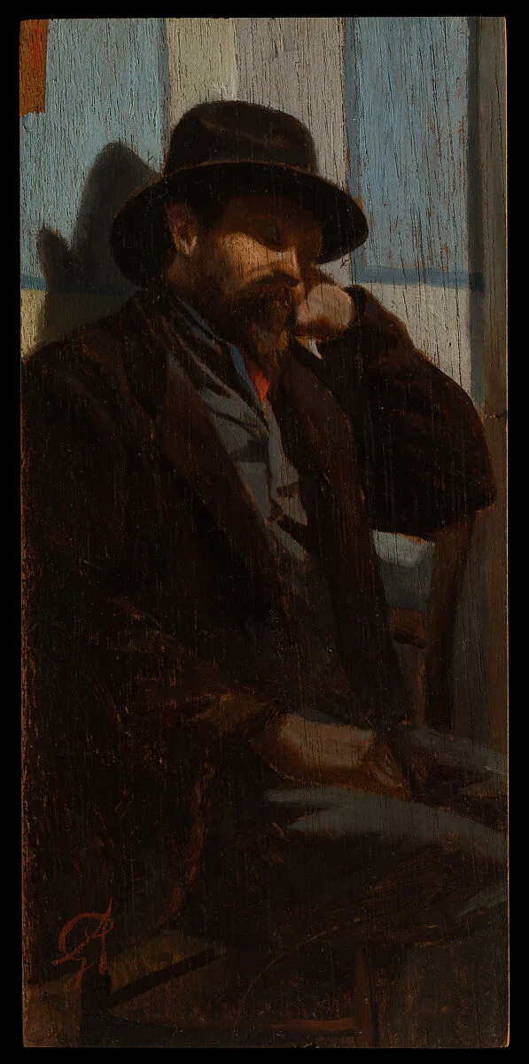 A Man Seated and Asleep — Giuseppe Abbati