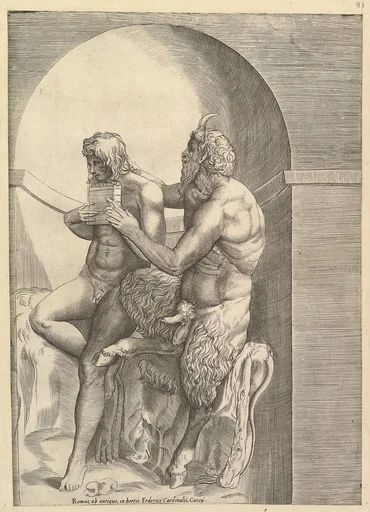 Speculum Romanae Magnificentiae: Pan Teaching the Young Olympus to Play the Flute