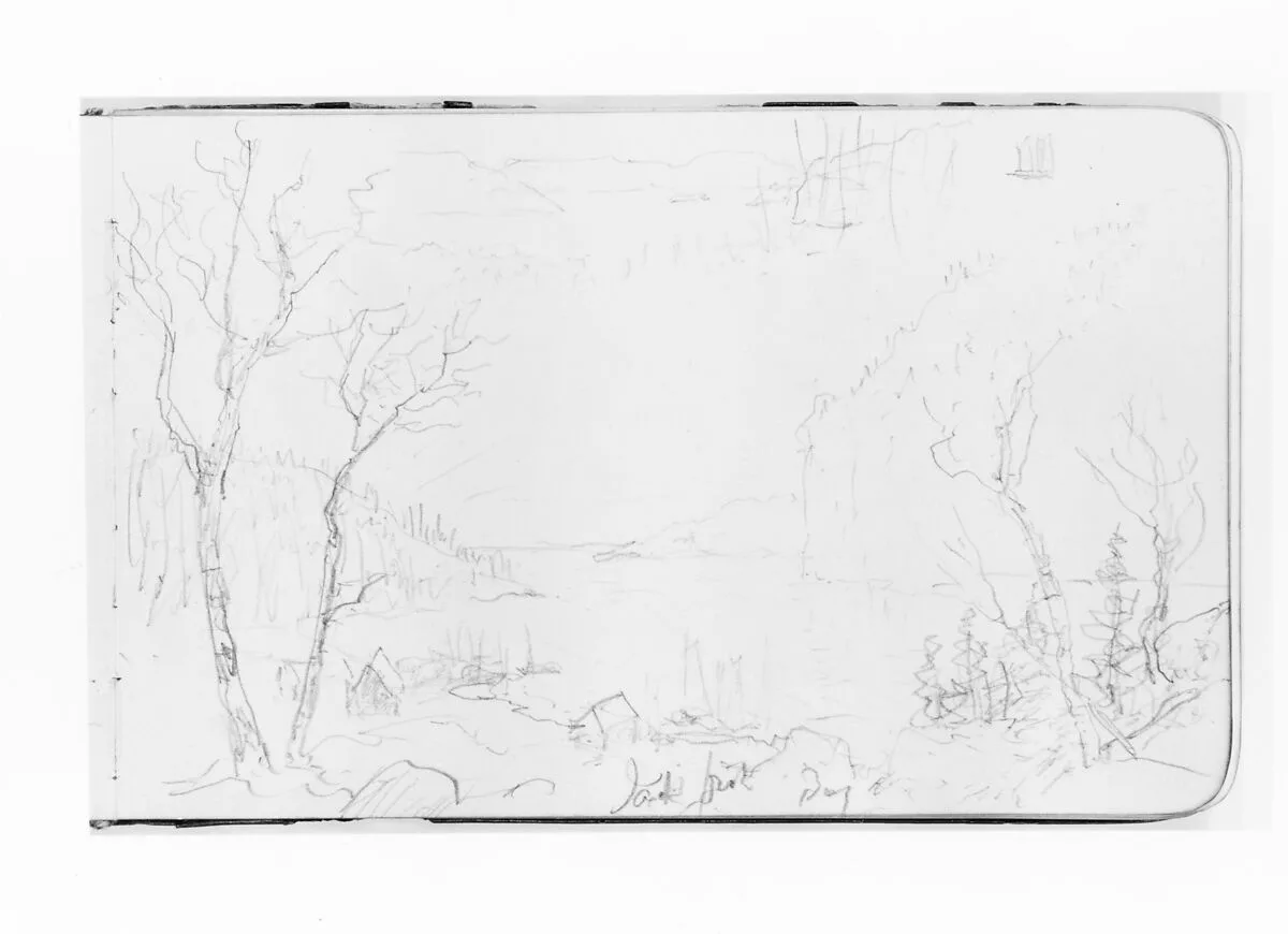 Two Sketches of Bay Scenery (from Sketchbook) — Albert Bierstadt