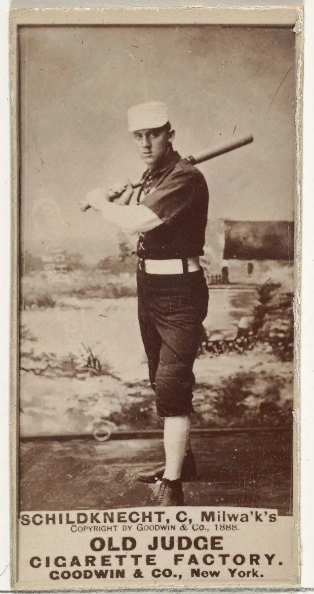 Schildknecht, Catcher, Milwaukee, from the Old Judge series (N172) for Old Judge Cigarettes — Goodwin & Company