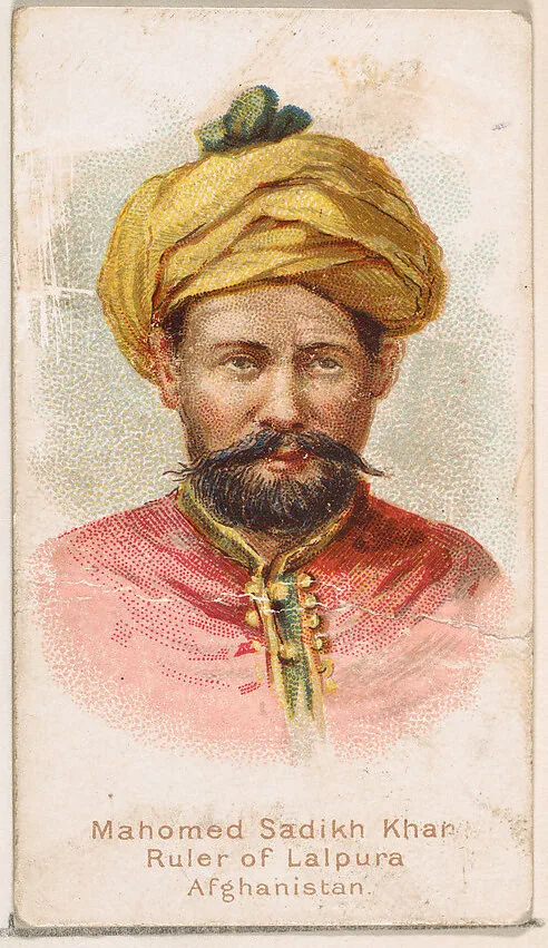 Mahomed Sadikh Khan, Ruler of Lalpura, Afghanistan, from the Savage and Semi-Barbarous Chiefs and Rulers series (N189) issued by Wm. S. Kimball & Co. — William S. Kimball & Company