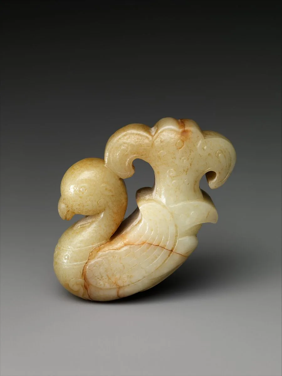 唐 玉鳯凰紋飾|Fitting in the shape of a mythical bird — Unknown