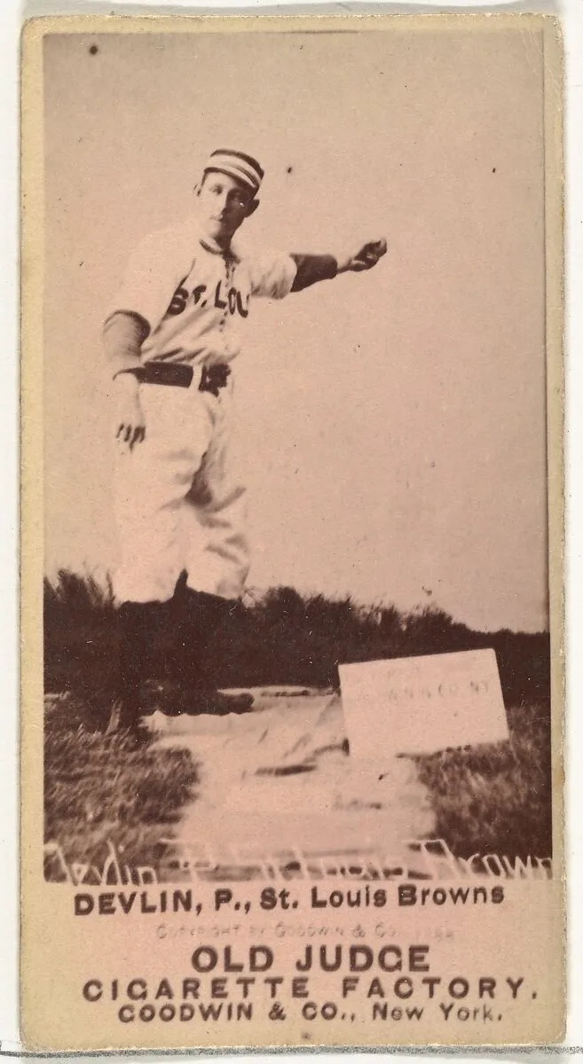 James H. "Jim" Devlin, Pitcher, St. Louis Browns, from the Old Judge series (N172) for Old Judge Cigarettes — Goodwin & Company