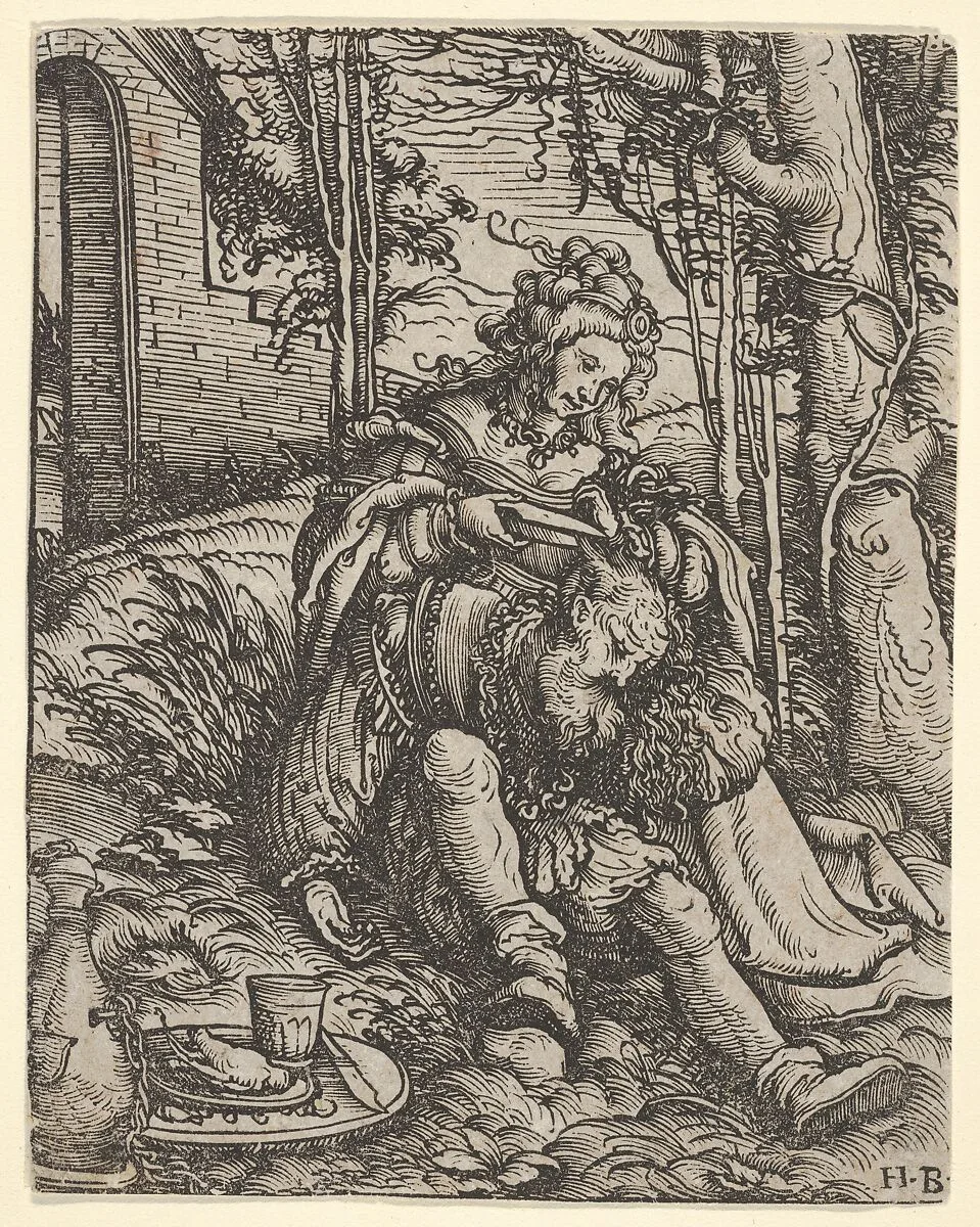 Samson and Delilah, from "Women's Wile" (Weiberlisten) — Hans Burgkmair|Jost de Negker