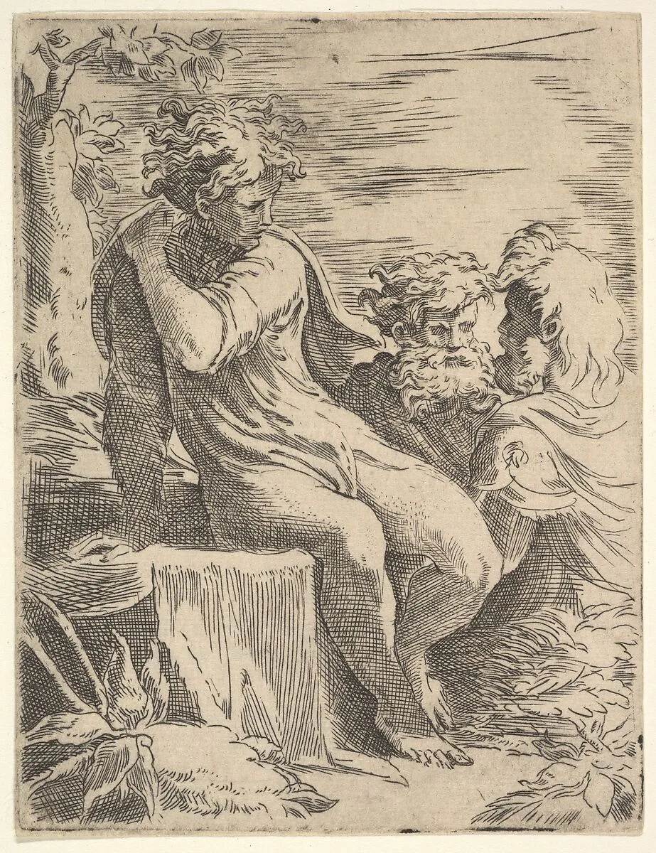 Youth with two old Men — Parmigianino (Girolamo Francesco Maria Mazzola)|Anonymous, Italian, 16th century