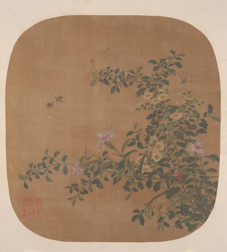 清 佚名 蜂舞花叢 册頁|Flowers and Bees