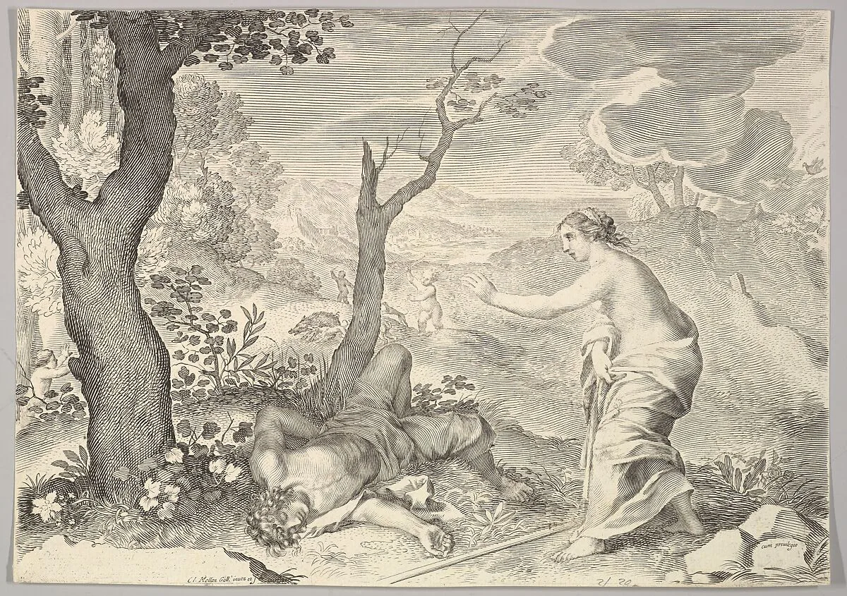 Death of Adonis — Claude Mellan