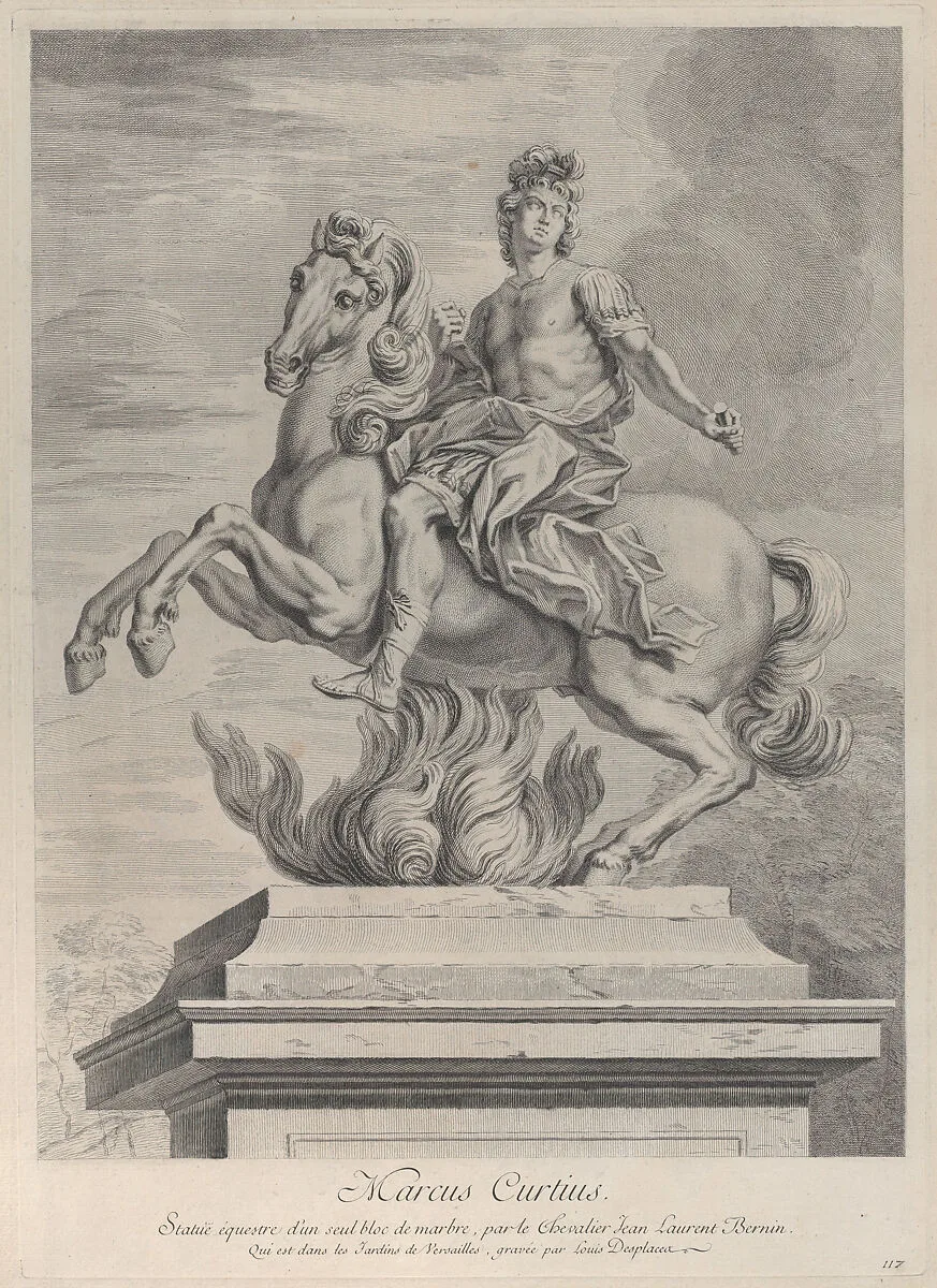 A statue of Marcus Curtius on horseback — Gian Lorenzo Bernini|Louis Desplaces