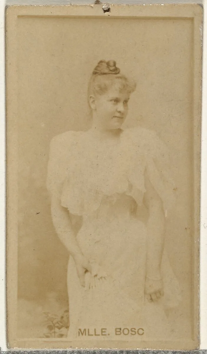 Mlle. Bosc, from the Actors and Actresses series (N145-8) issued by Duke Sons & Co. to promote Duke Cigarettes — W. Duke, Sons & Co.|American Tobacco Company