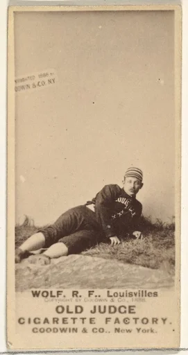 William Van Winkle "Jimmy" Wolf, Right Field, Louisville Colonels, from the Old Judge series (N172) for Old Judge Cigarettes