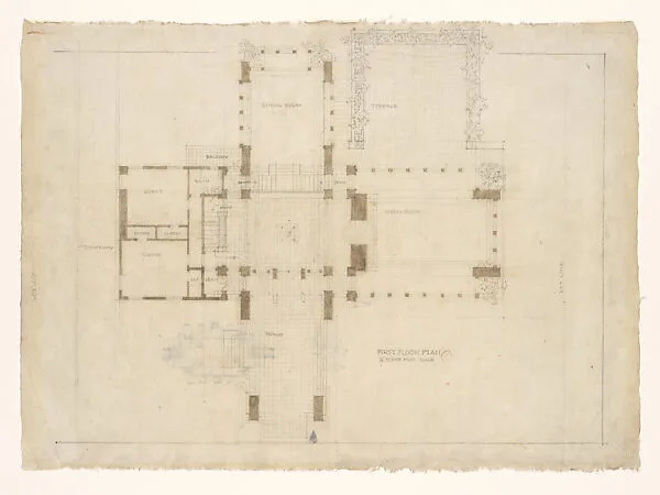 First Floor Plan for Little House, Peoria Illinois — Frank Lloyd Wright