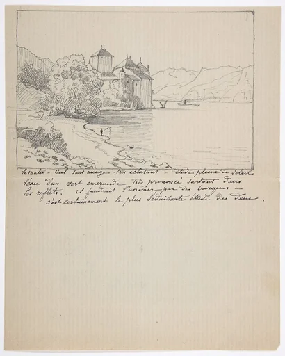 View of the Château de Chillon on Lake Geneva