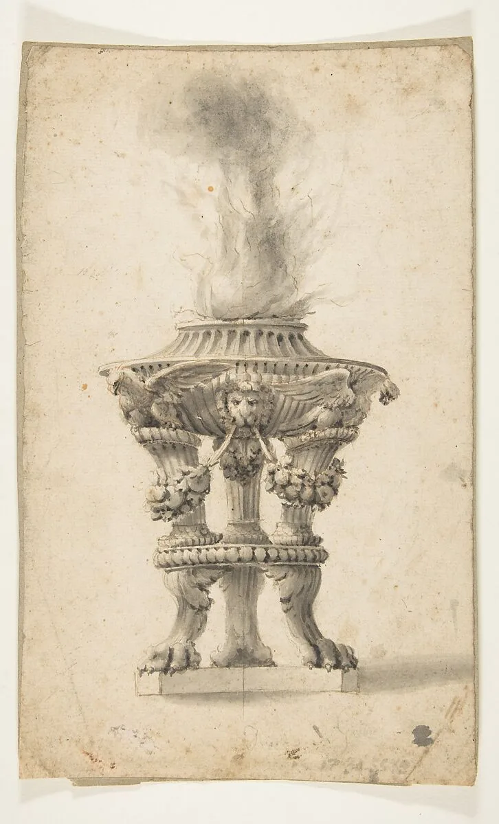 Study of a Fire Urn — Anonymous, French, 18th century