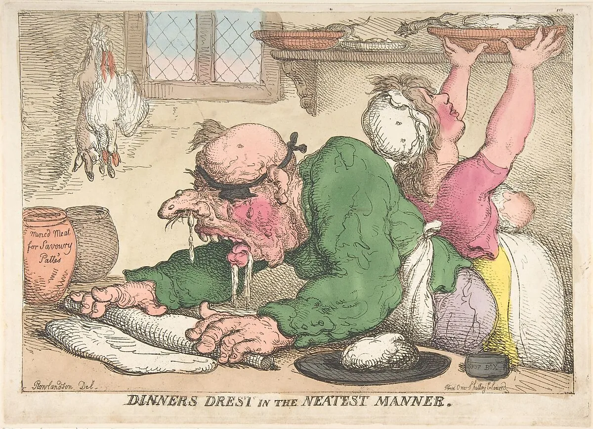 Dinners Drest in the Neatest Manner — Thomas Rowlandson|Thomas Tegg