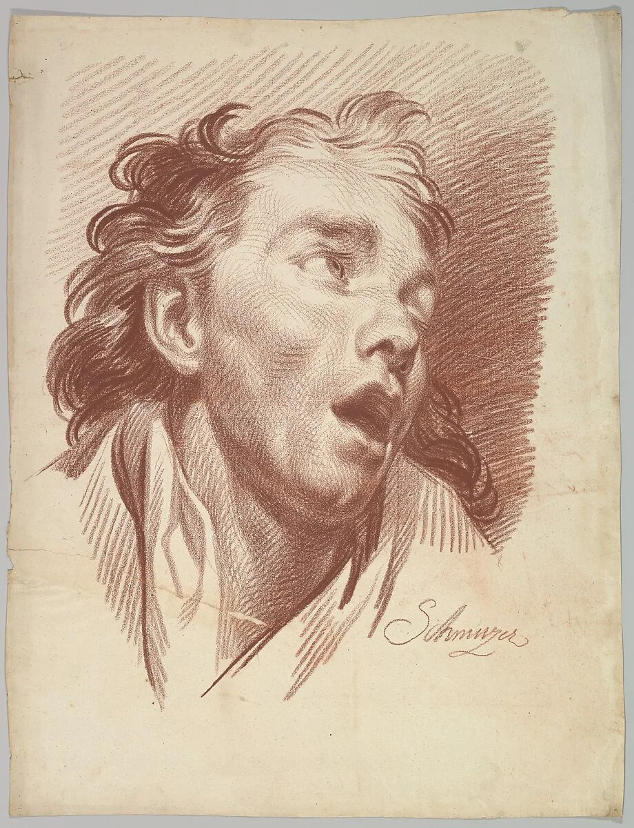 Head of a Youth with Open Mouth — Jakob Matthias Schmutzer