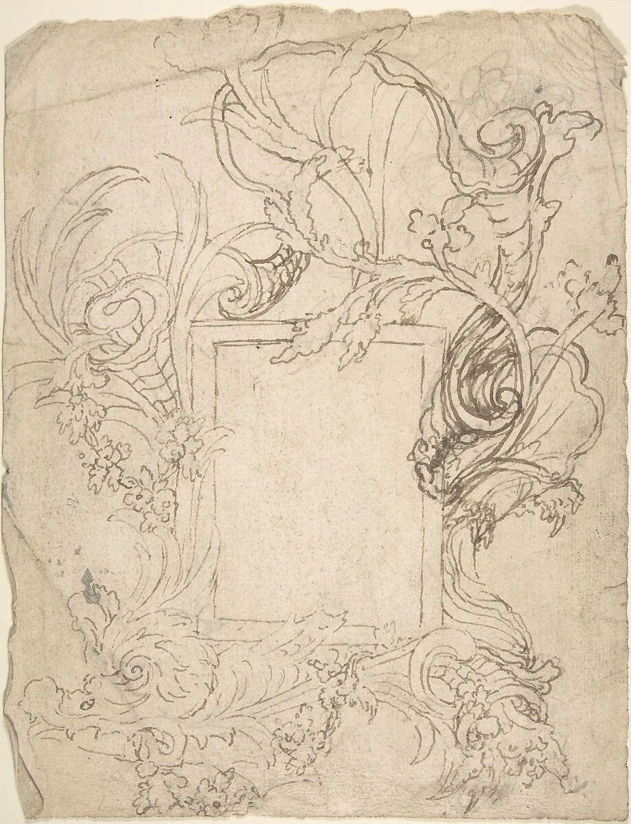 Design for a Cartouche (recto); Design for a Cartouche (verso) — Anonymous, Italian, 16th to early 17th century