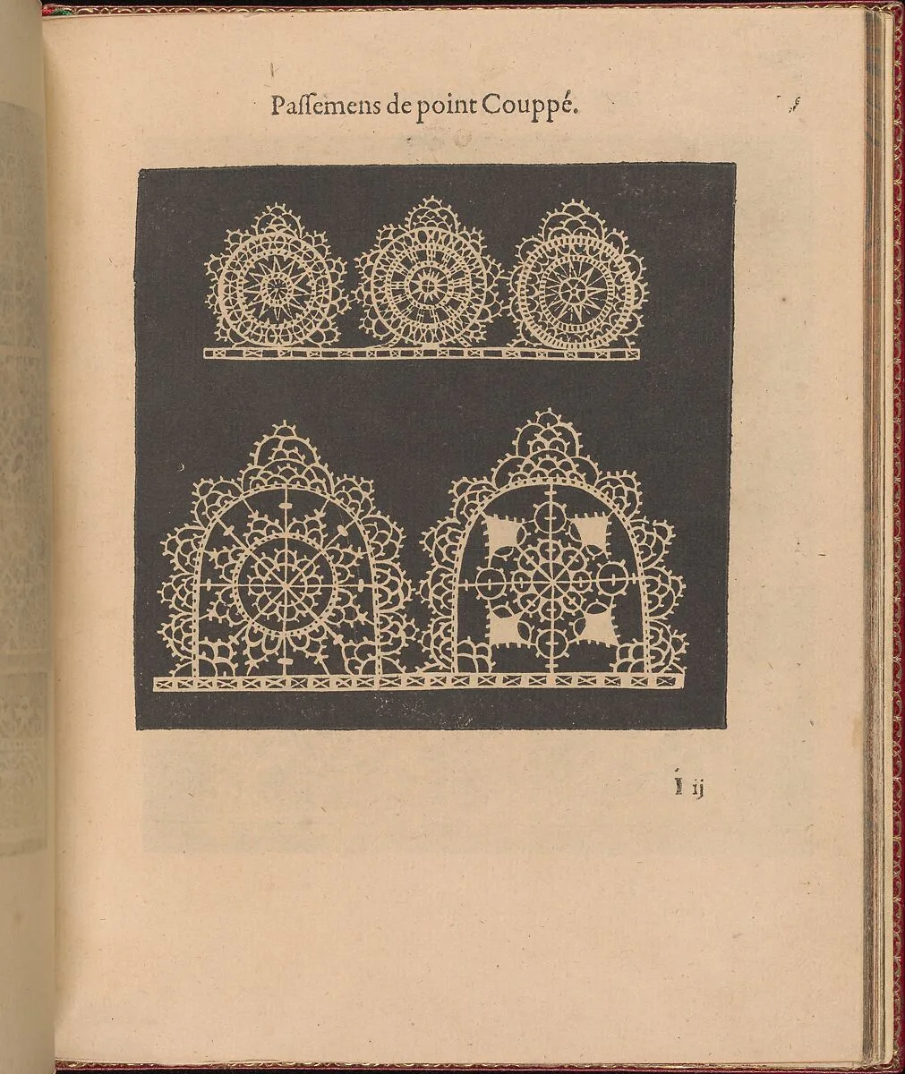 Les Singuliers et Nouveaux Portraicts... page 34 (recto) — Federico de Vinciolo|Jean Le Clerc|Henri III, King of France and Poland|Louise de Lorraine-Vaudemont|Chambolle-Duru