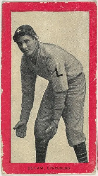 Beham, Lynchburg, Virginia League, from the Baseball Players (Red Borders) series (T210) issued by Old Mill Cigarettes — Old Mill Cigarettes, Virginia