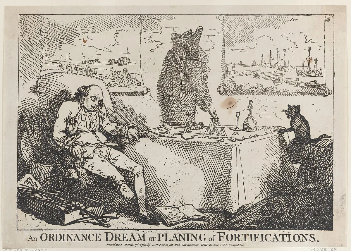 An Ordinance Dream or Planning of Fortifications — S. W. Fores|Charles Lennox, 3rd Duke of Richmond, 3rd Duke of Lennox, 3rd Duke of Aubigny|Thomas Rowlandson