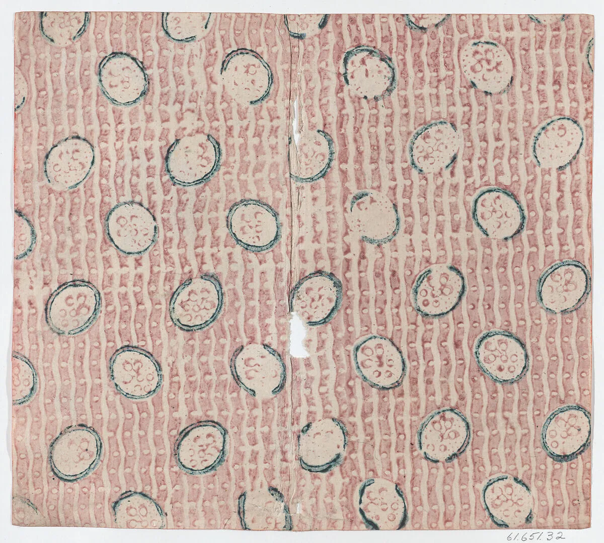 Sheet with curved line and oval pattern — Anonymous