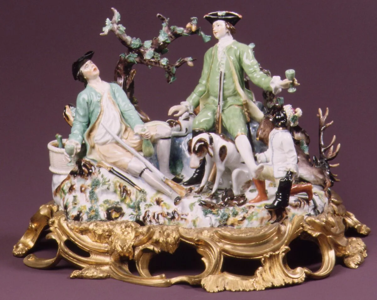 Hunters with attendant — Höchst Manufactory
