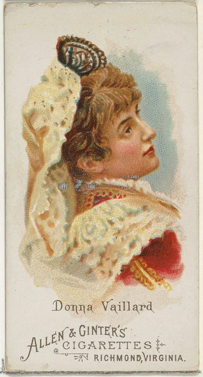 Donna Vaillard, from World's Beauties, Series 1 (N26) for Allen & Ginter Cigarettes — Allen & Ginter