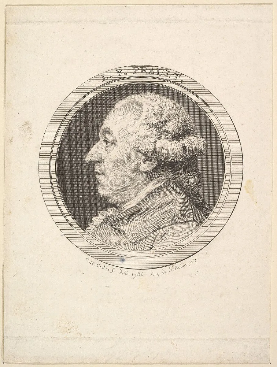 Portrait of L. F. Prault — Augustin de Saint-Aubin|Charles Nicolas Cochin II