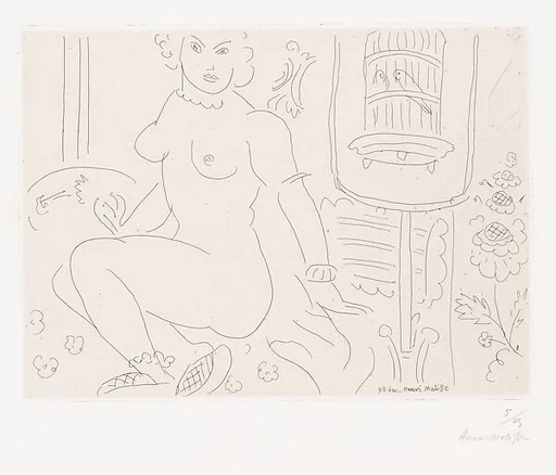 Nude and Parrot Cage