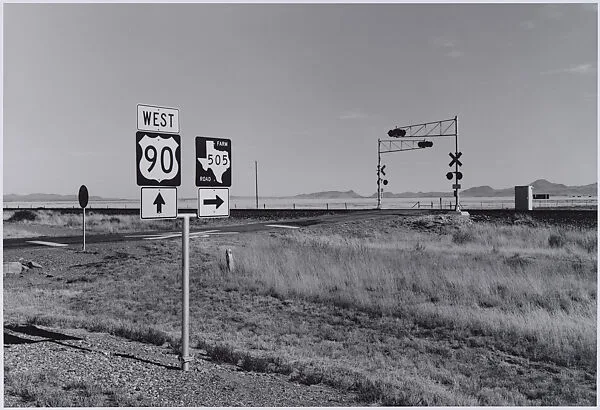 Southern Pacific Transportation Co. and Amtrak's Sunset Limited, Railroad Crossing, Jefferson Davis County, Texas — Lothar Baumgarten