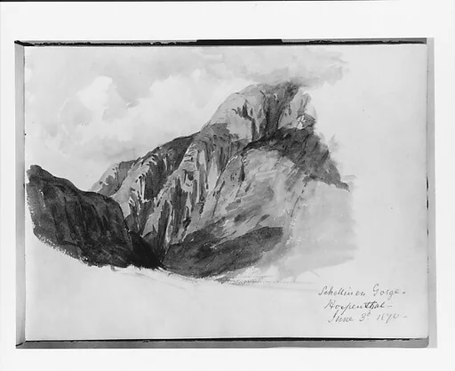 Schöllinen Gorge, Hospenthal (from Switzerland 1870 Sketchbook)